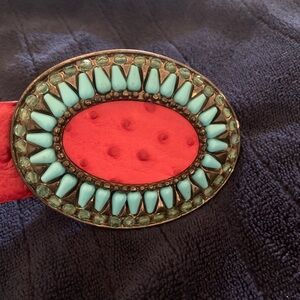 Tanner Leather Women’s Turquoise Western Belt